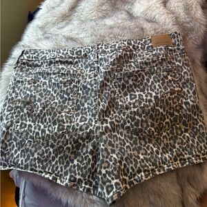 American Eagle Outfitters Leopard Print Jean Shorts
